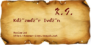 Kázmér Iván névjegykártya